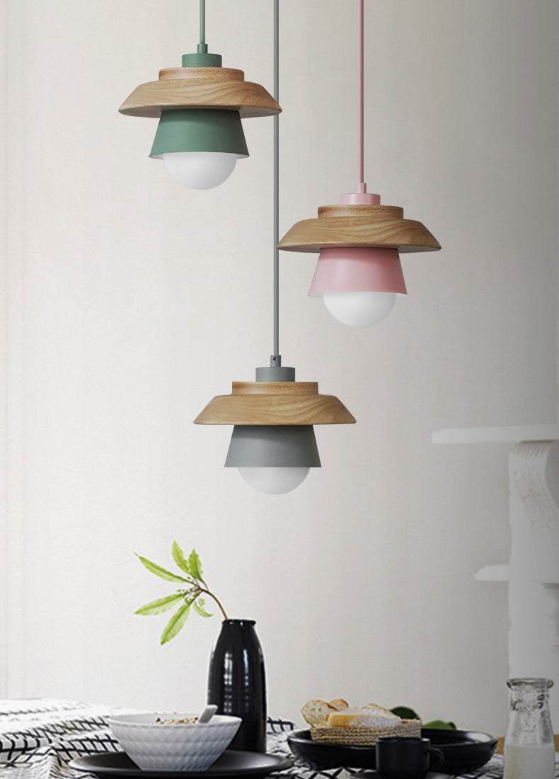Lampada a sospensione in legno | Design nordico naturale