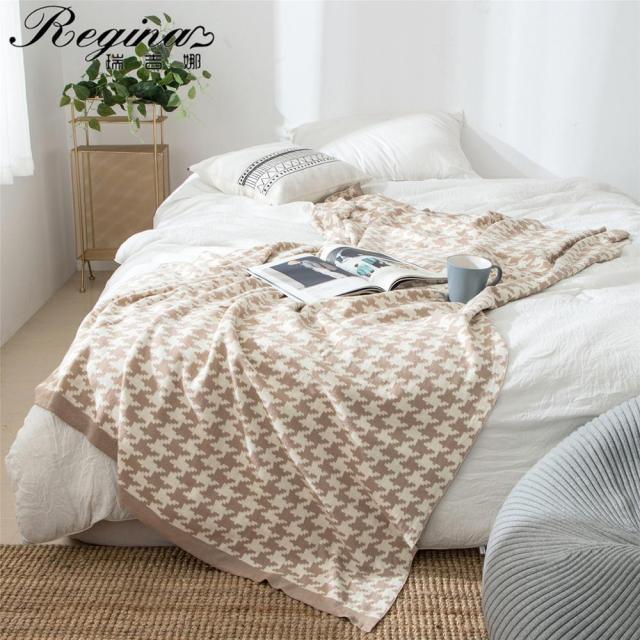 Coperta Morbida con Motivo Pied-de-Poule – Disponibile in Diverse Misure
