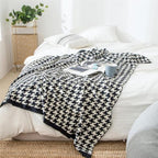 Coperta Morbida con Motivo Pied-de-Poule – Disponibile in Diverse Misure