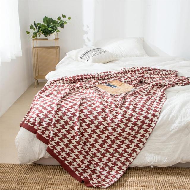 Coperta Morbida con Motivo Pied-de-Poule – Disponibile in Diverse Misure