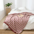 Coperta Morbida con Motivo Pied-de-Poule – Disponibile in Diverse Misure