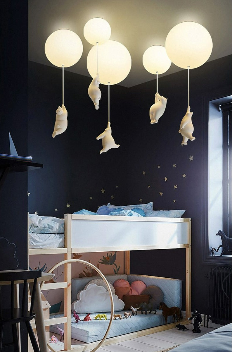 Lampada da soffitto Orso Palloncino | Design di orso giocoso