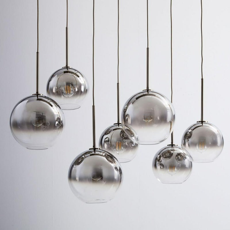 Lampada a sospensione con sfera di vetro | Design moderno in ottone