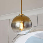 Lampada a sospensione con sfera di vetro | Design moderno in ottone