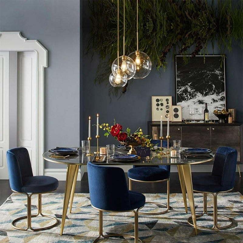 Lampada a sospensione con sfera di vetro | Design moderno in ottone