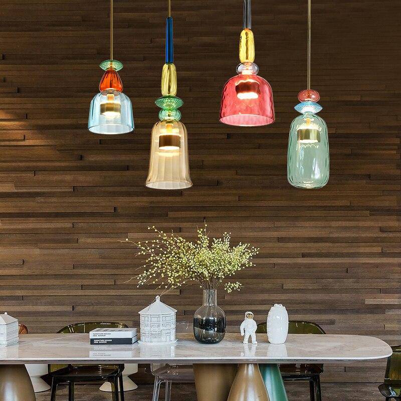 Design sospensione a LED in vetro colorato Illumy