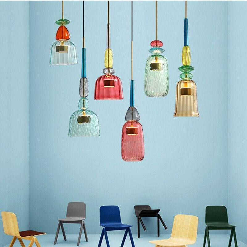 Design sospensione a LED in vetro colorato Illumy