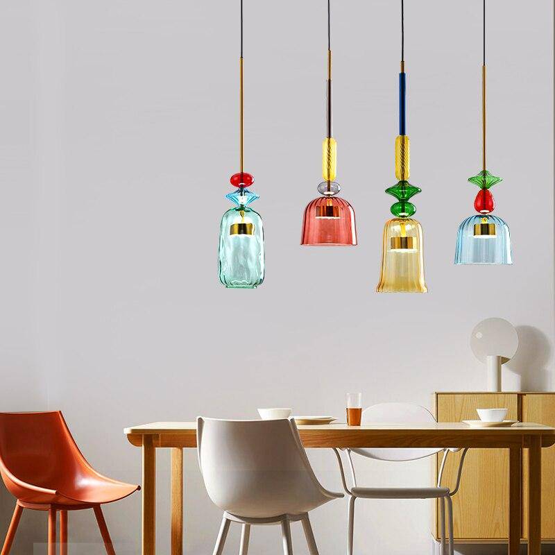 Design sospensione a LED in vetro colorato Illumy