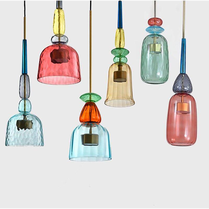 Design sospensione a LED in vetro colorato Illumy