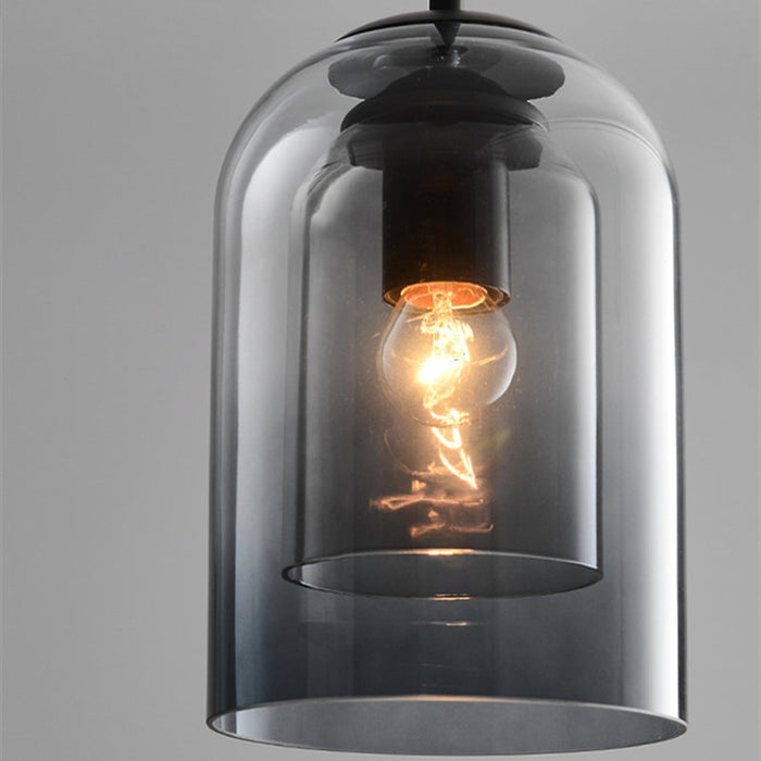 Lampade a Sospensione Mica Mid-Century con Vetro Doppio