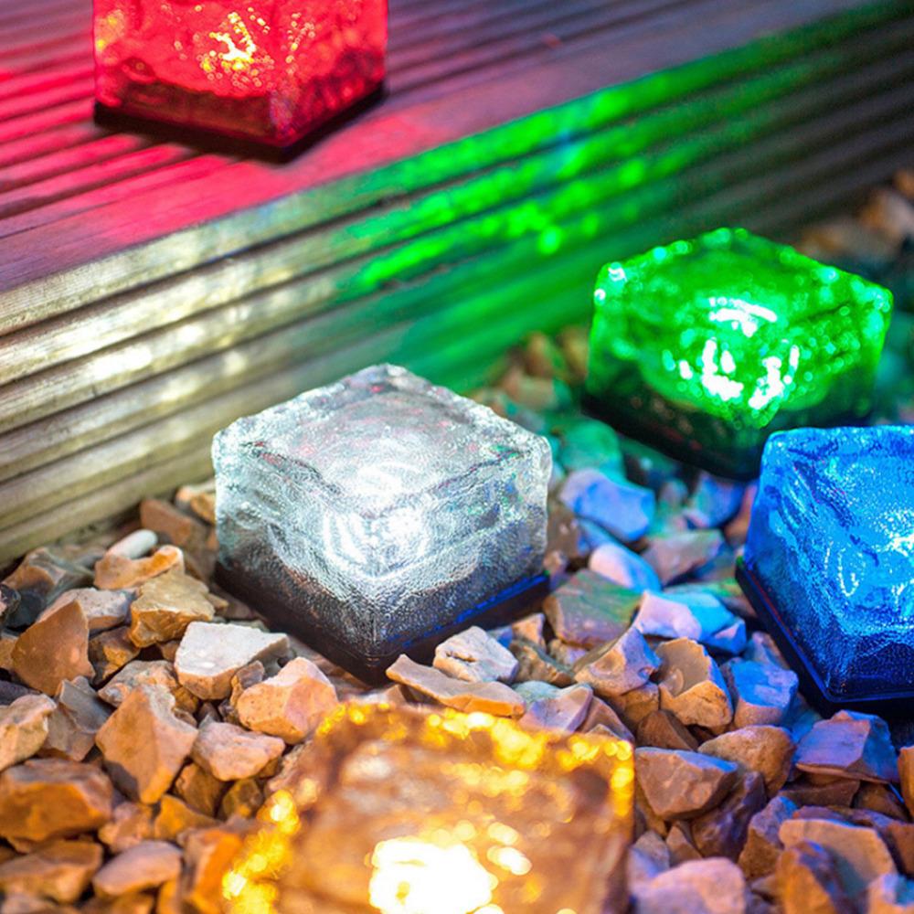 Luce Cubo da Giardino Solare con Effetto Onde d'Acqua a Cambio Colore