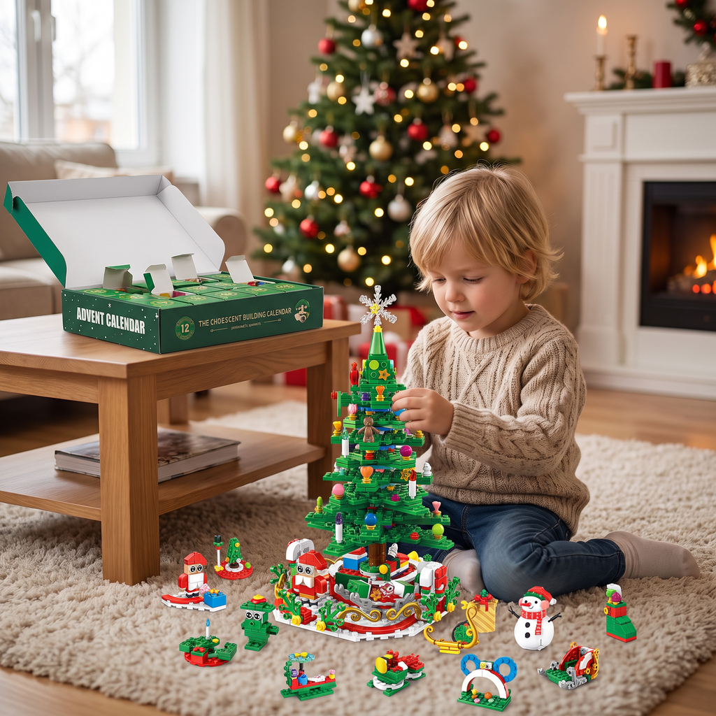 Calendario dell'Avvento con Mattoncini per Albero di Natale – 24 Giorni di Divertimento Costruttivo
