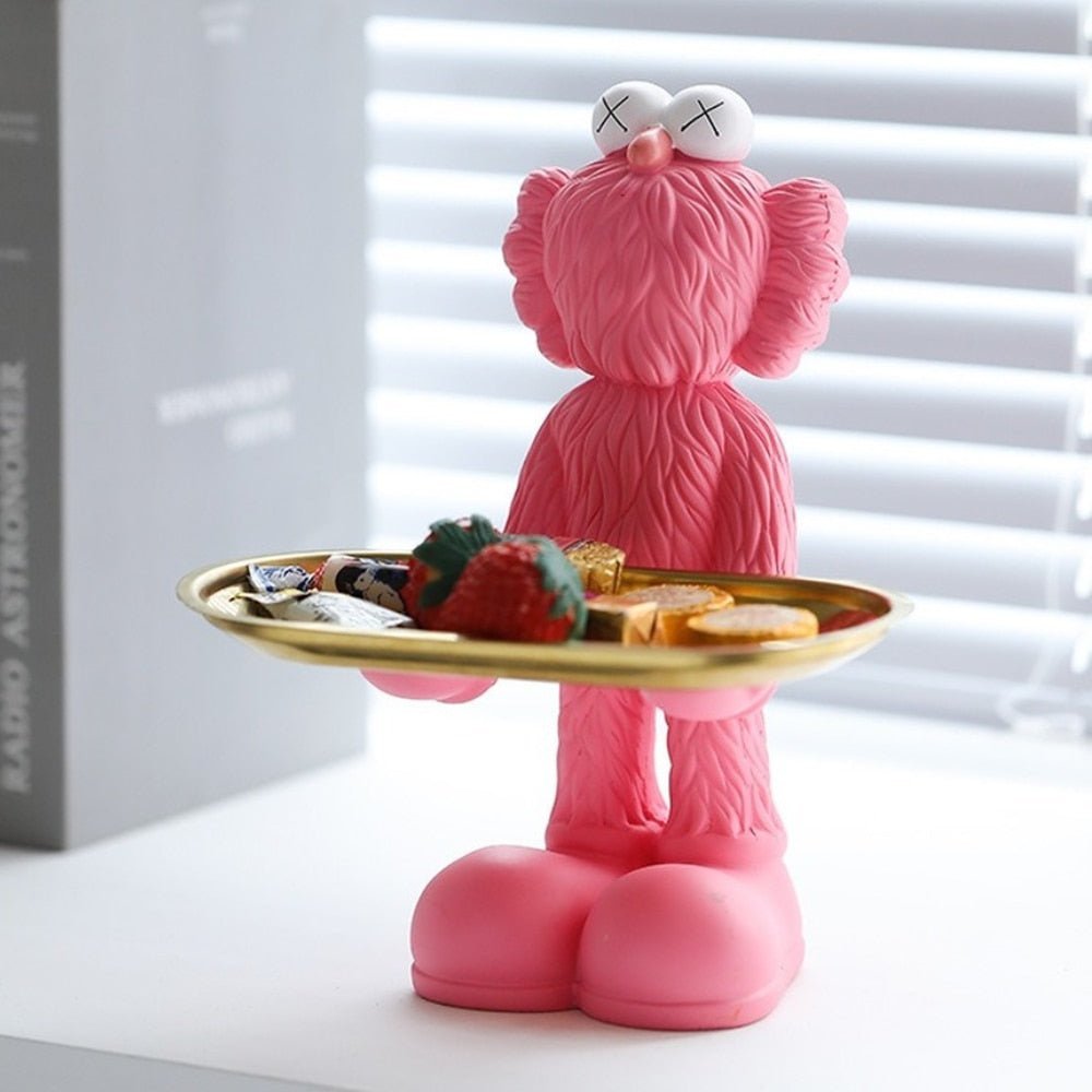 BearNest – Curiosa figura di orso in resina con vassoio per decorazione e stoccaggio