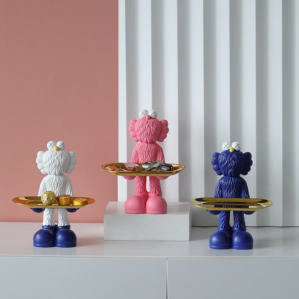 BearNest – Curiosa figura di orso in resina con vassoio per decorazione e stoccaggio