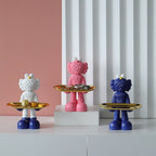 BearNest – Curiosa figura di orso in resina con vassoio per decorazione e stoccaggio