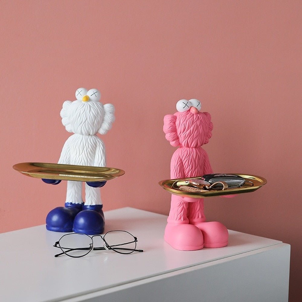 BearNest – Curiosa figura di orso in resina con vassoio per decorazione e stoccaggio