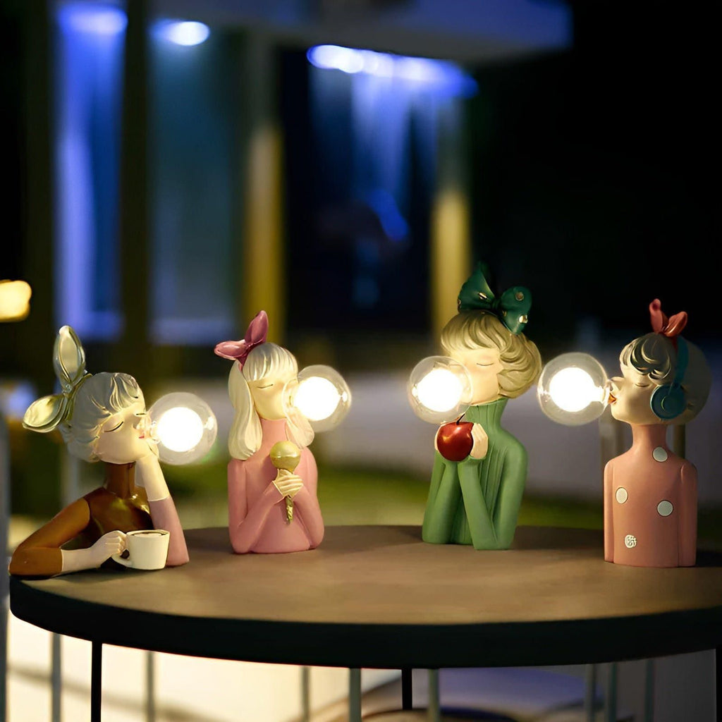 Luce notturna con effetto bolle – USB Bubble Girl Ornamento Lampada da Tavolo per una casa accogliente
