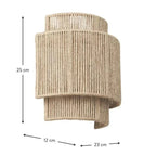 Lampada da Parete in Rattan e Bambù Intrecciata a Mano