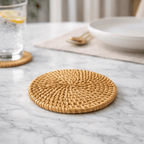 RATTANRA – Sottobicchieri in Rattan Isolanti per la Protezione del Tavolo