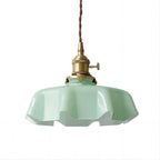 Lampadario Retro in Vetro con Fiori Crema