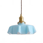 Lampadario Retro in Vetro con Fiori Crema