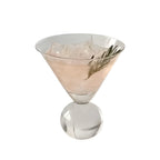 Bicchiere Martini Retro Senza Stelo 250 ml – Bicchiere da Cocktail in Cristallo Rosa dal Design Vintage, Riutilizzabile e Lavabile in Lavastoviglie