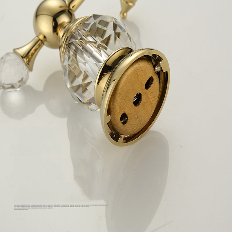 Ganci per accappatoio Gancio d'oro da parete Gancio per accappatoio in ottone dorato con cristallo