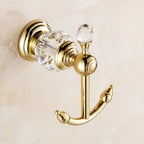 Ganci per accappatoio Gancio d'oro da parete Gancio per accappatoio in ottone dorato con cristallo