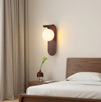 Applique Legno LED Globo Lampada Parete Scandinava