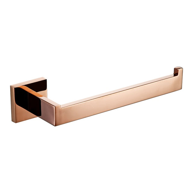 Accessorio per bagno in oro rosa, supporto per carta igienica e gancio per accappatoio