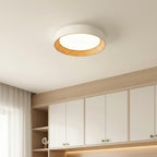 Lampada da soffitto LED rotonda con bordo in legno – Luce calda in design nordico