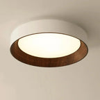 Lampada da soffitto LED rotonda con bordo in legno – Luce calda in design nordico
