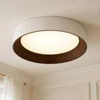Lampada da soffitto LED rotonda con bordo in legno – Luce calda in design nordico