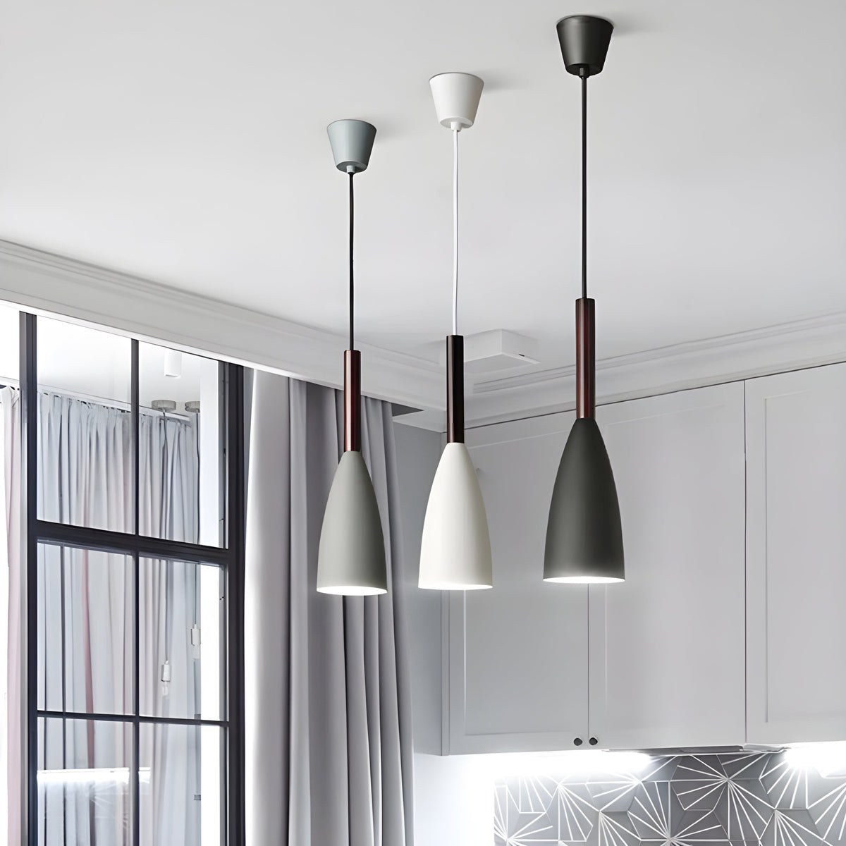 Lampada a sospensione in design scandinavo – Regolabile in altezza & Moderna | Perfetta per cucina & camera da letto