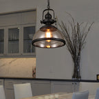 Frendorf | Lampada a sospensione in vetro a forma di ciotola | Design retro industriale