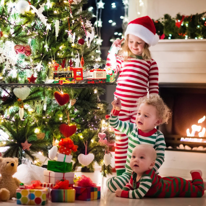 KerstExpress Treno Natalizio – Treno Natalizio in Movimento con Luce, Suono e Supporto per Albero