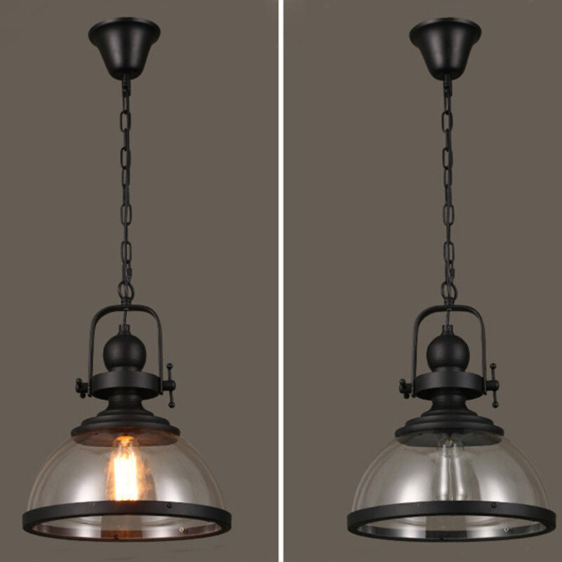 Frendorf | Lampada a sospensione in vetro a forma di ciotola | Design retro industriale