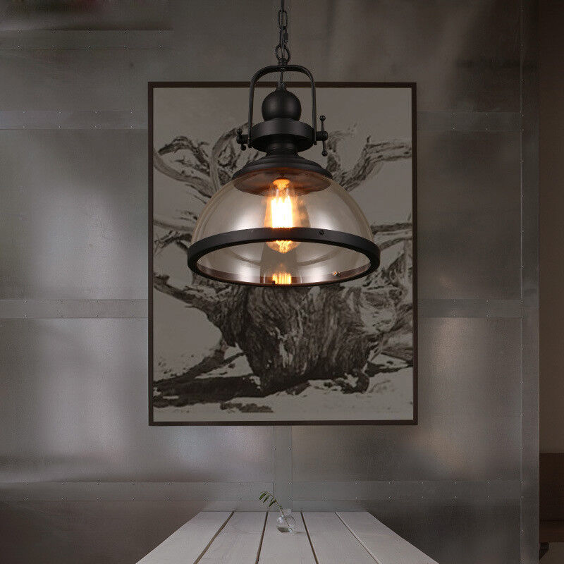 Frendorf | Lampada a sospensione in vetro a forma di ciotola | Design retro industriale