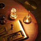 Lampada da Tavolo Ricaricabile LED a Cono in Ottone Moderno 1 Luce