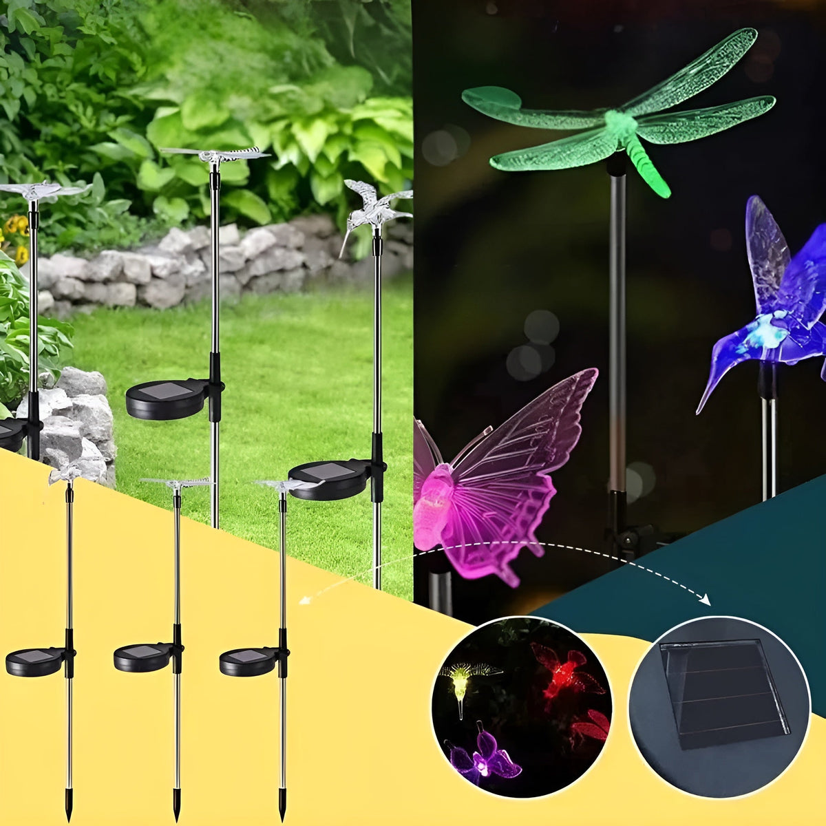 Lampada solare a farfalla – Illuminazione incantevole per il tuo giardino