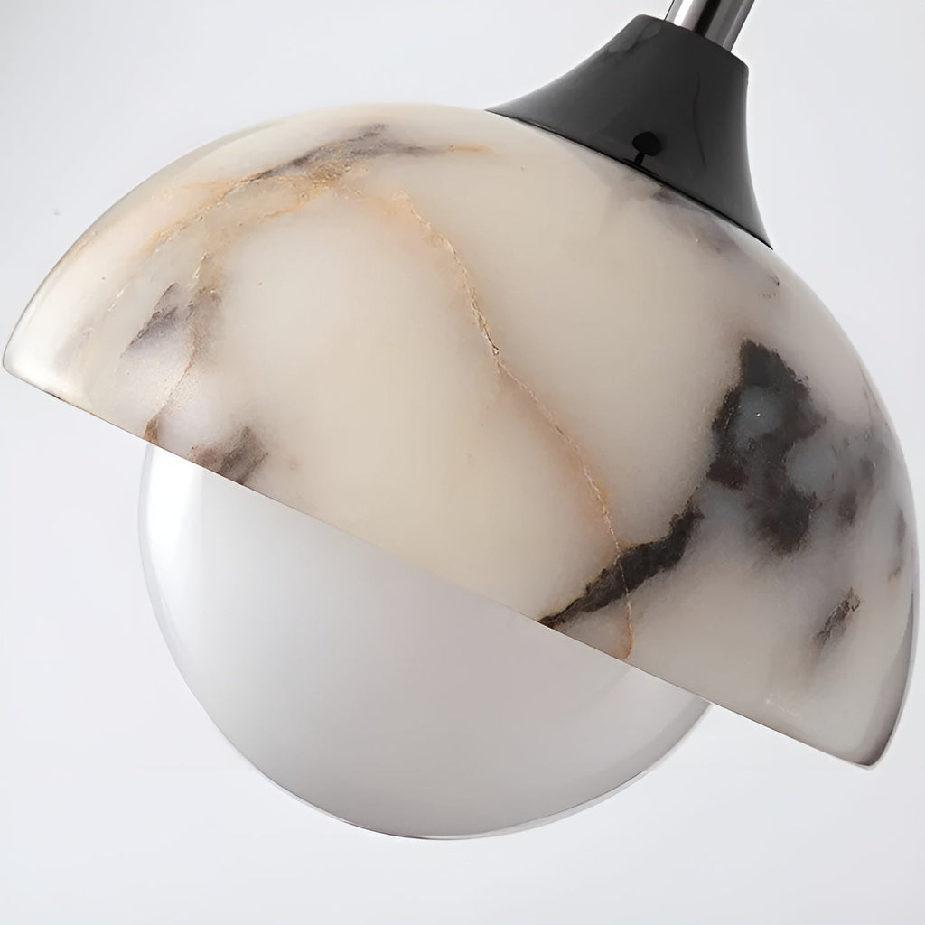 Lampada a sospensione in marmo nero – Moderna e lussuosa | Illuminazione interna elegante