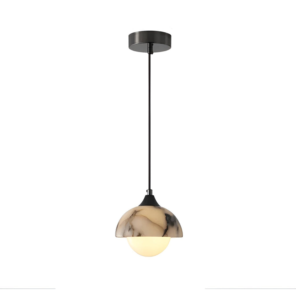 Lampada a sospensione in marmo nero – Moderna e lussuosa | Illuminazione interna elegante