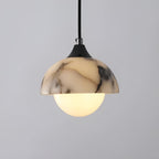 Lampada a sospensione in marmo nero – Moderna e lussuosa | Illuminazione interna elegante