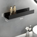 Mensola da bagno nera – Design moderno con barra per asciugamani | Pratica soluzione di stoccaggio per il bagno