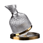 SpineElle - Elegante caraffa da servizio in cristallo con base rotante e design a faccette