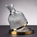 SpineElle - Elegante caraffa da servizio in cristallo con base rotante e design a faccette