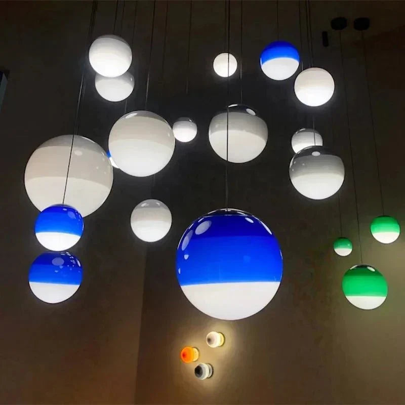 Lampada a Sospensione in Vetro con Gradiente di Colore Illuminazione Moderna