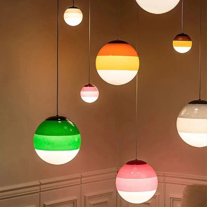 Lampada a Sospensione in Vetro con Gradiente di Colore Illuminazione Moderna