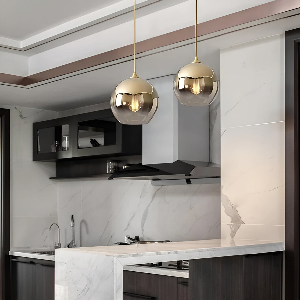 Lampada a sospensione in vetro industriale con LED – Moderna e decorativa | Ideale per cucine, sale da pranzo e bar