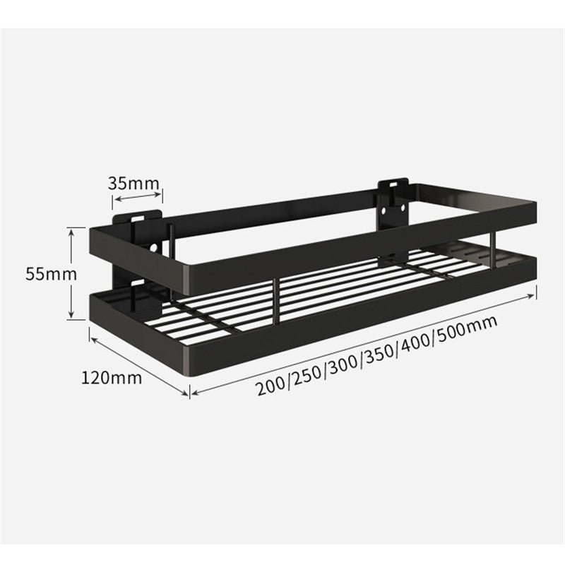 Scaffale per Bagno Portasciugamani Porta Doccia Scaffale Nero Cesto